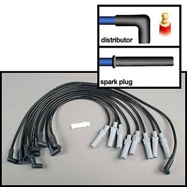 Street Strip 8.5mm Black 50 Ohm Ignition Wires 90-03 Mopar V8